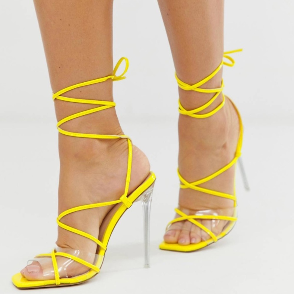 SIMMI LONDON patent tie up sandals